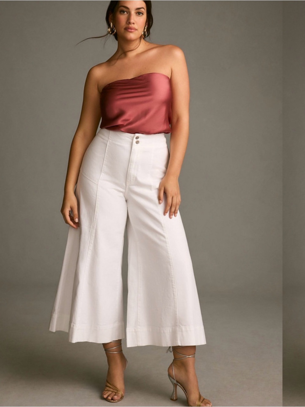 Pilcro by Anthropologie Corset High-Rise Crop Culotte Jeans 27P